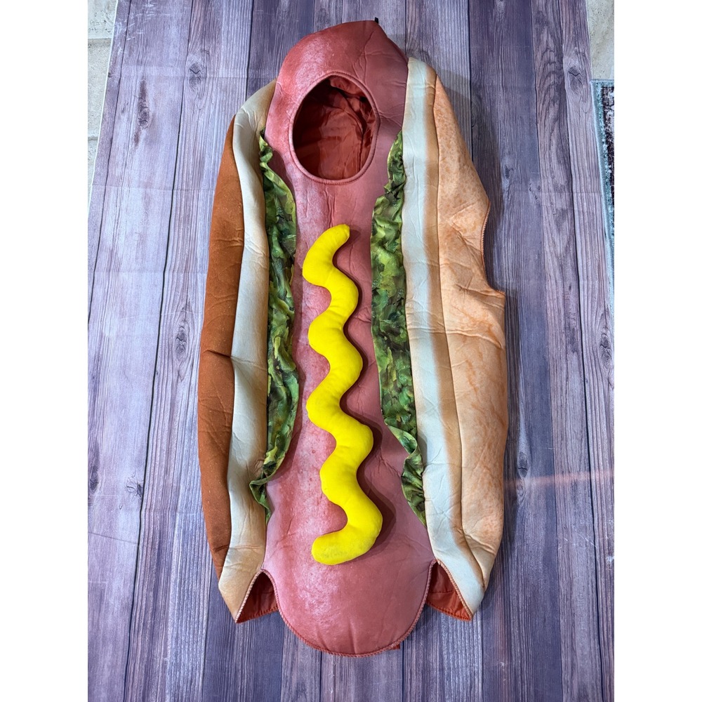Kids Hot Dog Halloween Costume Tunic Food Dress Up Brown Yellow One Size
